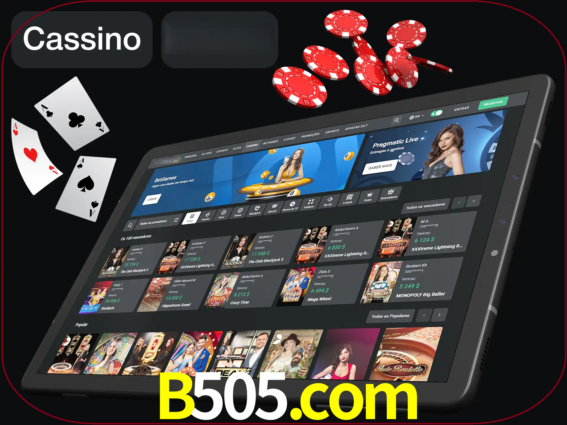 Jogue vários jogos de cassino em nosso cassino.